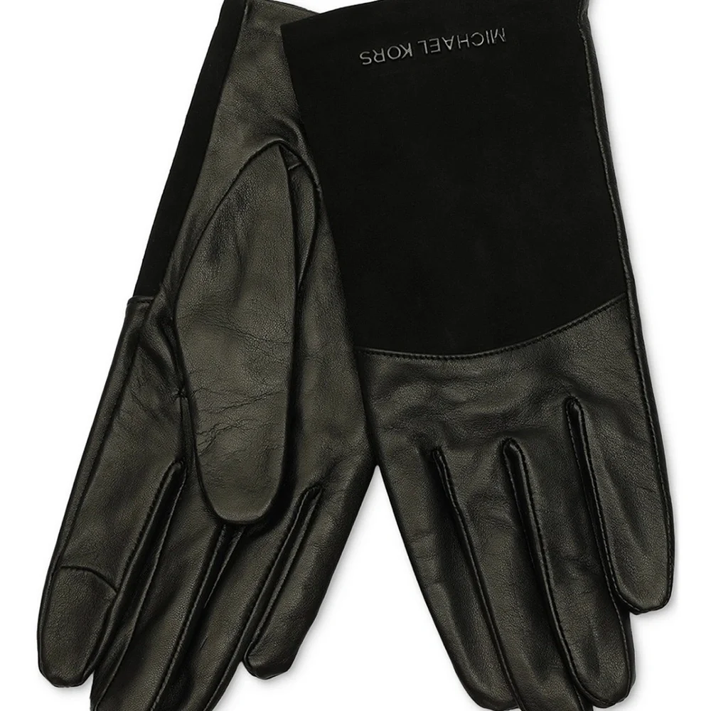 Michael Kors Suede & Leather Tech Gloves - Picture 2 of 7